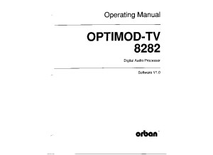 orban optimod tv 8282 Manual Section 1