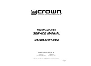 crown macrotech 2400 service manual