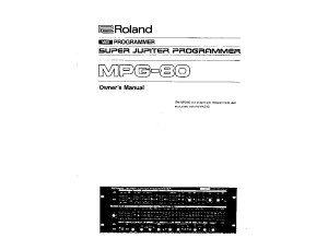 Roland MPG-80 Programmer Owners Manual