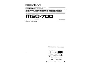 Roland MSQ-700 Séquencer Owners Manual