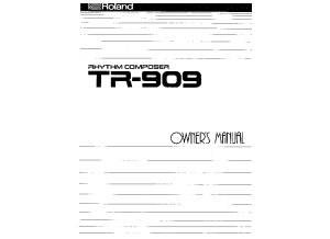 Roland TR-909 Rhythm Composer Owners Manual