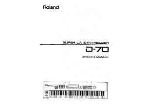 Roland D-70 Super LA Synth Owners Manual