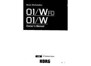 Korg 01-WFD - 01-W Owners Manual