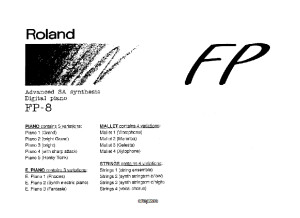 fp8 roland liste des sons