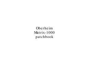 Matrix-1000 patchbook