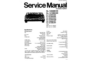 Service Manuel - Technics sl-1200mk5
