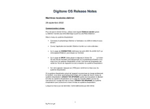 Digitone mettre à jour + OS Release Notes