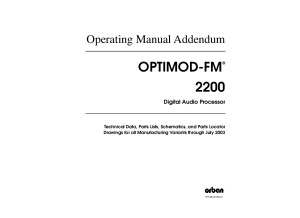 orban optimod fm 2200 addendum
