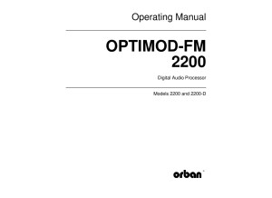 orban optimod fm 2200 2200d service user