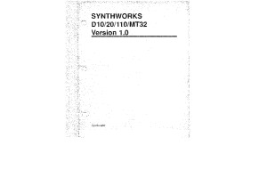 Manuel Steinberg Synthworks D10-20-110-MT32 Deutsch