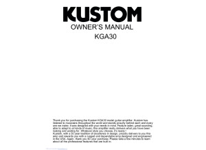 Manual Kustom KGA30 - ManualsBase.com