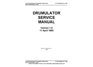 E-mu system drumulator service manual