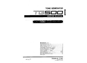 Yamaha TG500 Service Manual