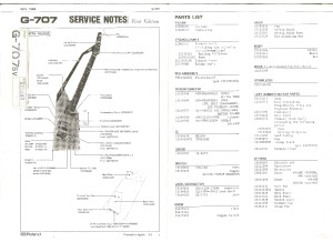 Roland G-707 Service Notes