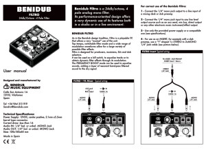 Benidub-Filtro-User-manual