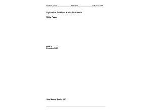2 - Dynamics Toolbox Audio Processor - White-Paper 2007