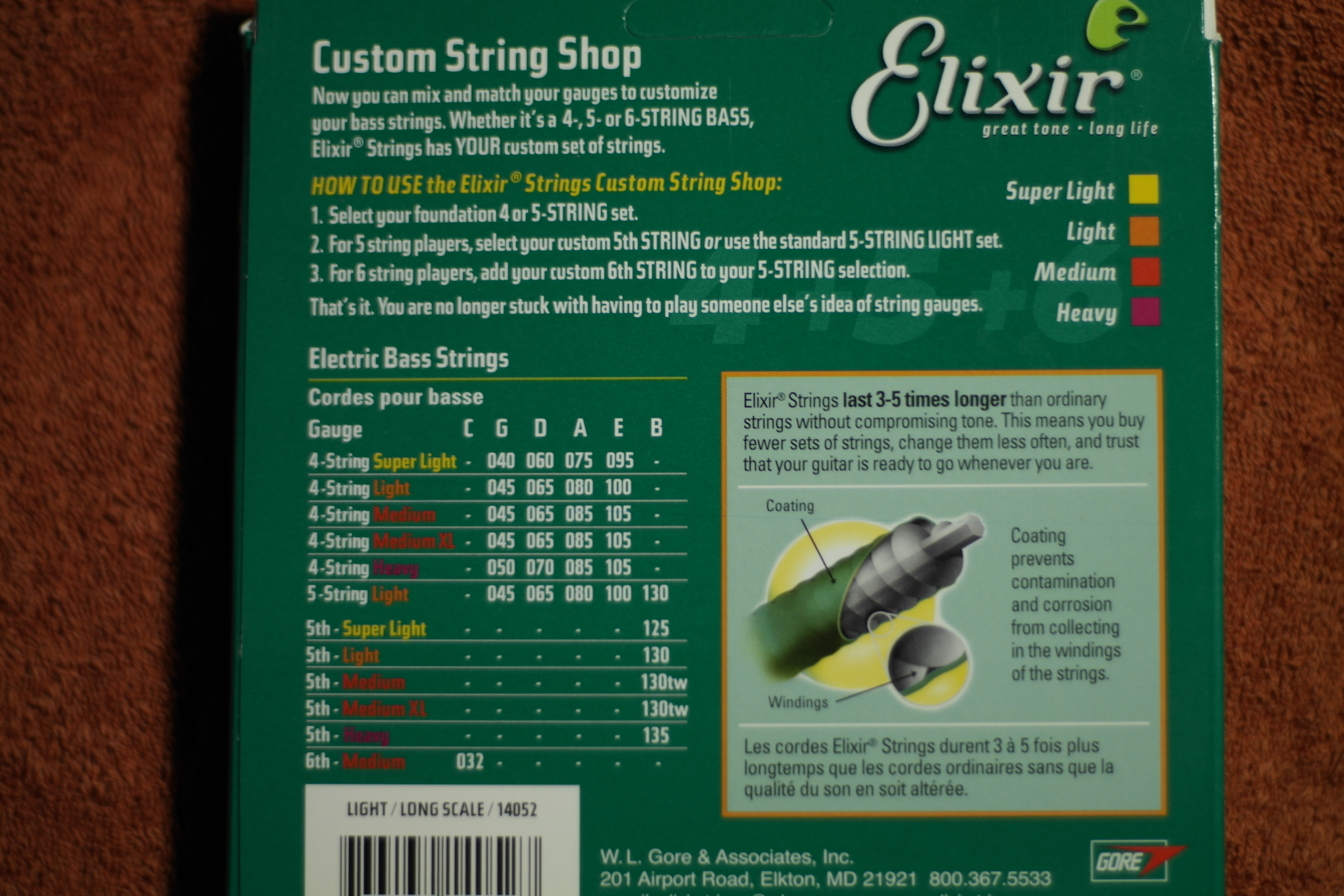 Elixir Strings Nanoweb Coating Nickel Plated Steel Bass 4-String