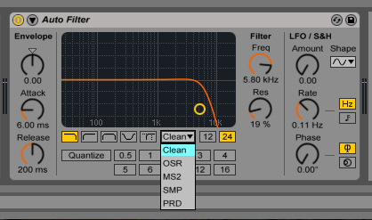 Ableton Push 2 : filtre