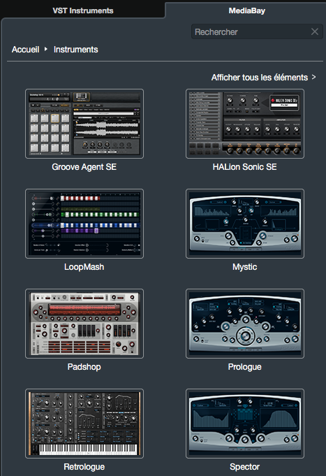 Steinberg Cubase Pro 8.5 : mediabay