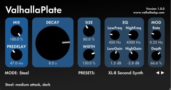 Valhalla DSP ValhallaPlate : VP big Valhalla DSP ValhallaPlate : VP big