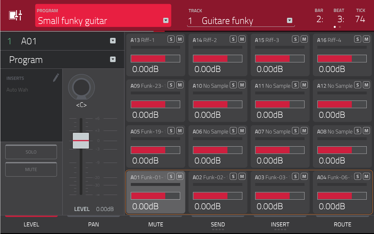Akai MPC Touch : pad mixer