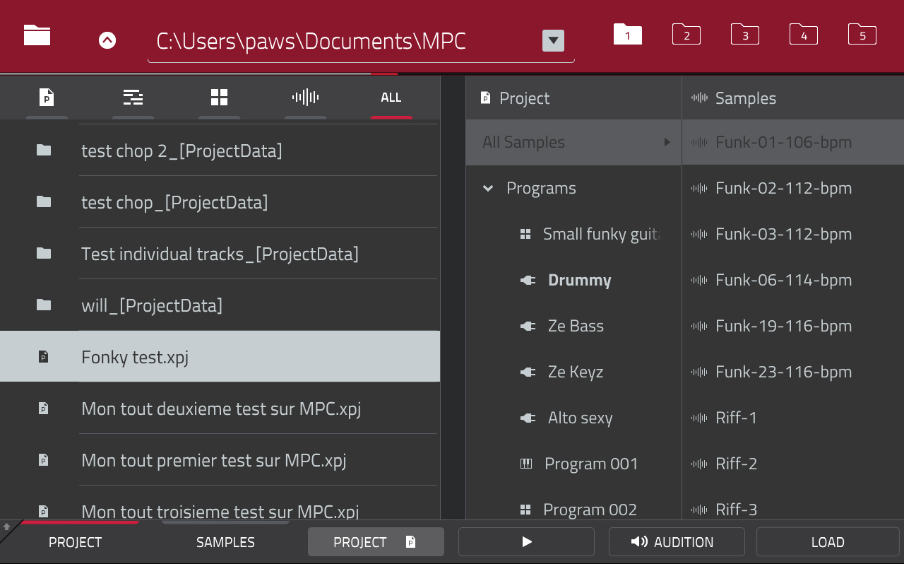 Akai MPC Touch : browser