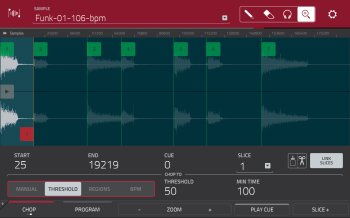 Akai MPC Touch : sample edit Akai MPC Touch : sample edit