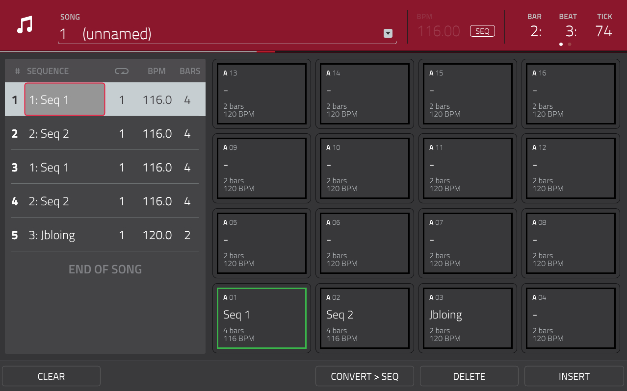 Akai MPC Touch : song