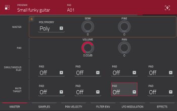 Akai MPC Touch : program edit Akai MPC Touch : program edit