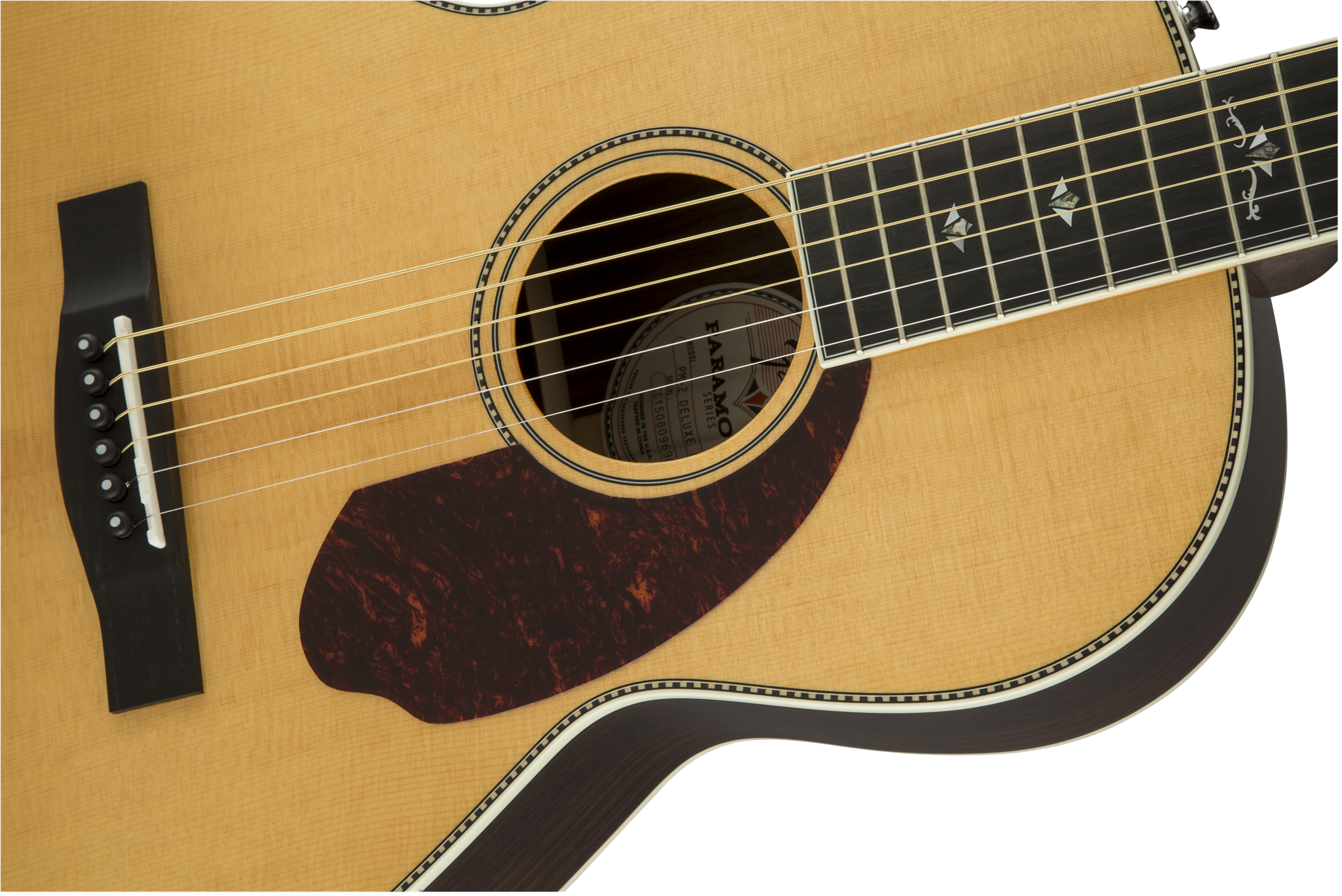 Fender PM-2 Deluxe Parlor : 0960272221 gtr frtbdydtl 001 nr