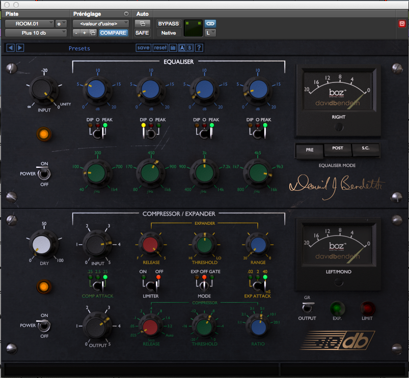Boz Digital Labs +10db Bundle : 3 2 Room Comp EQ RockNRoll