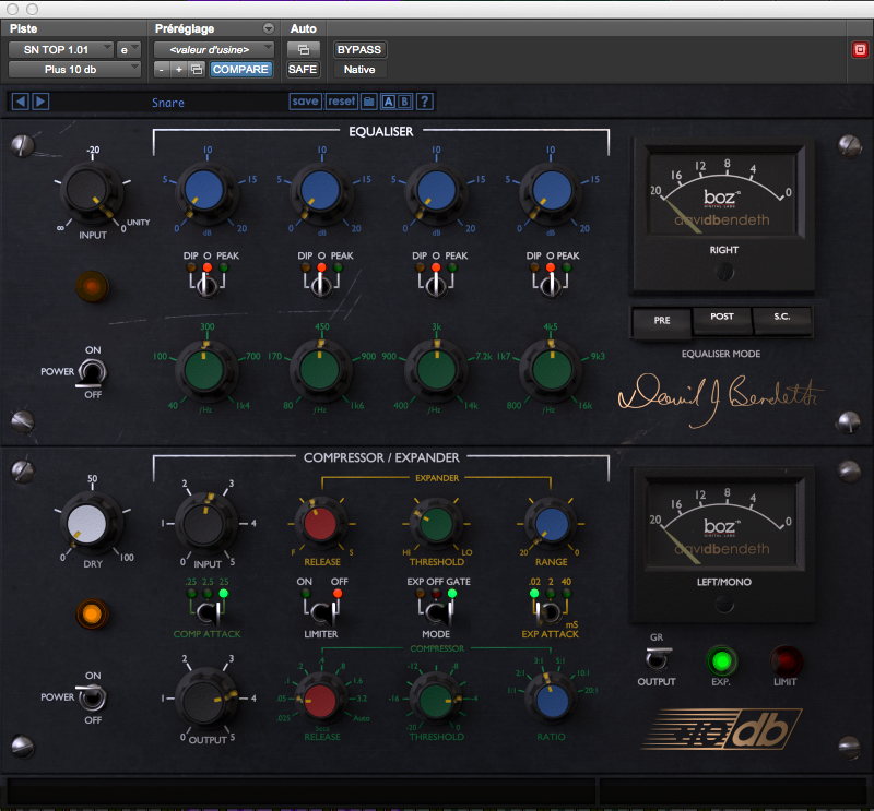 Boz Digital Labs +10db Bundle : 2 2 Preset Snare No EQ but Gate On