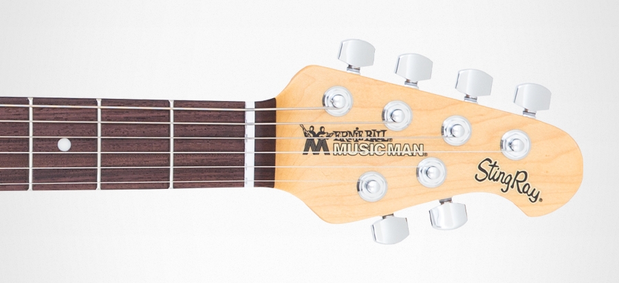 Music Man StingRay Guitar : MC STINGRAY TSUNBURST HEADSTOCK 1