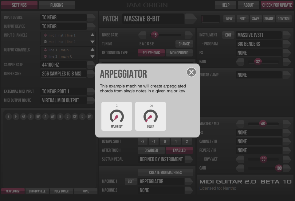 JamOrigin MIDI Guitar 2 : MIDI Machine