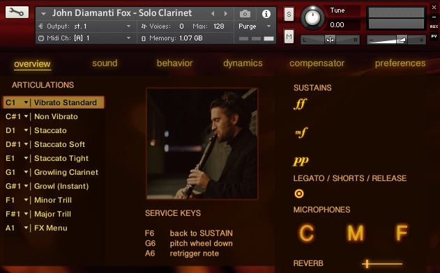Diamanti Fox Clarinet GUI