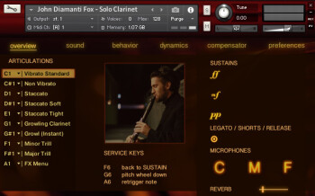 Diamanti Fox Clarinet GUI Diamanti Fox Clarinet GUI