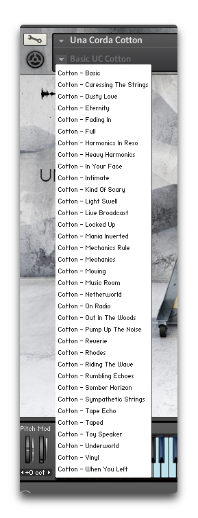 Native Instruments Una Corda : SnapshotsCotton