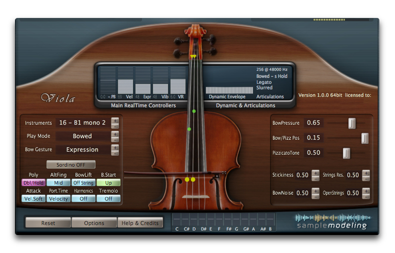 Sample Modeling The Viola : DoubleHold