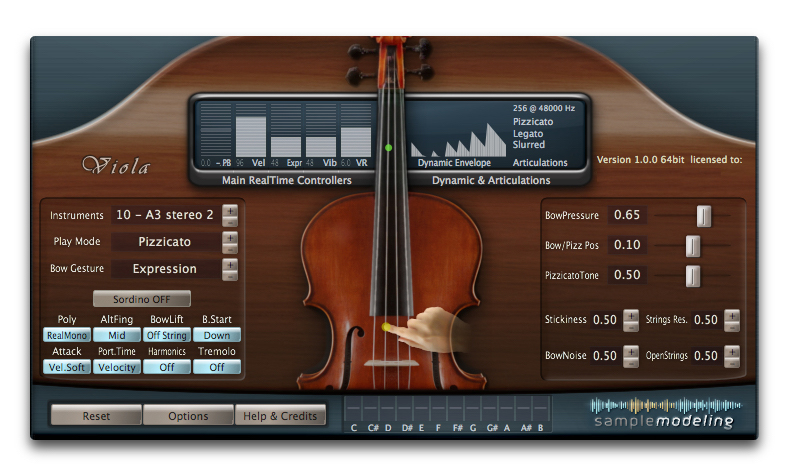 Sample Modeling The Viola : Pizz