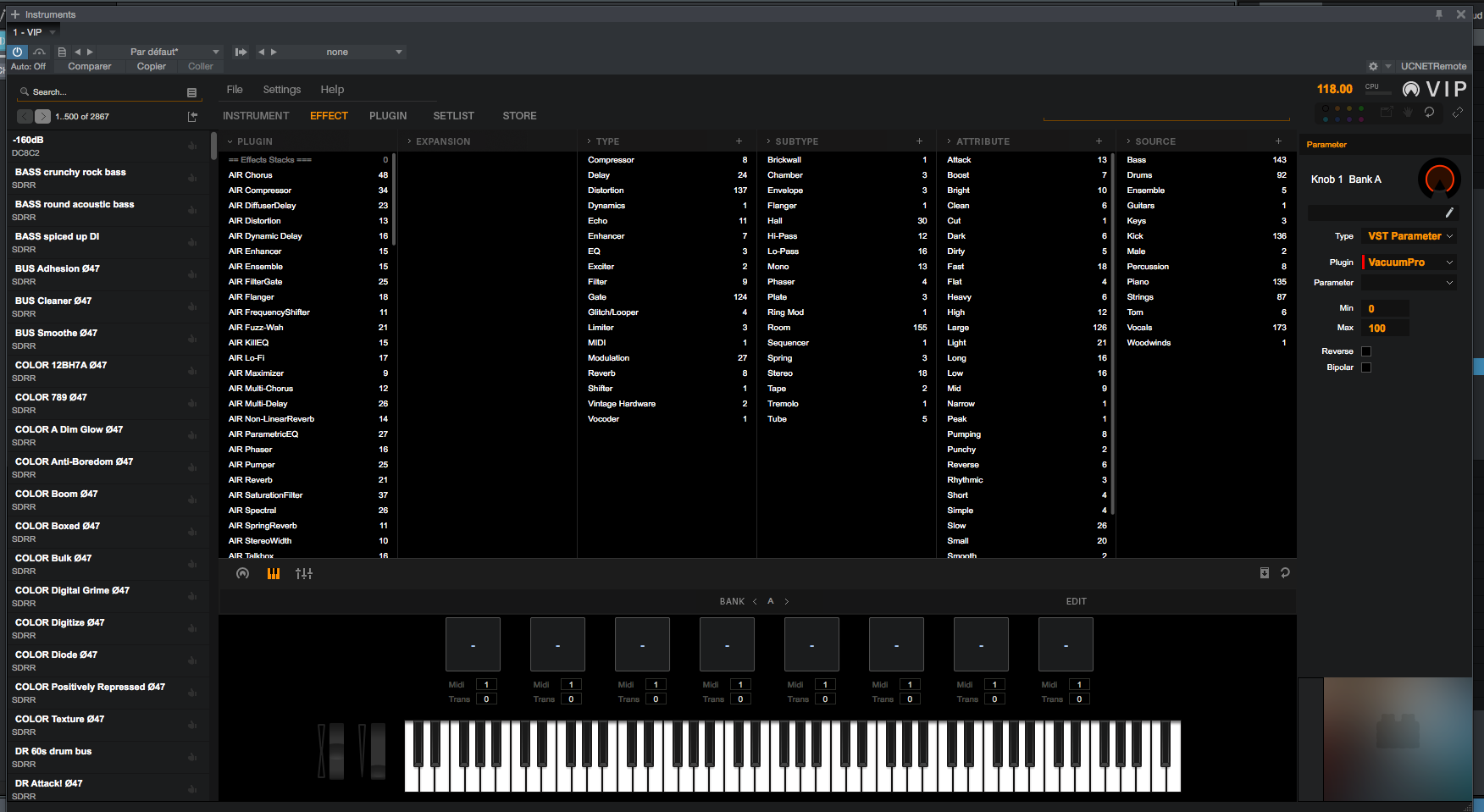 Alesis VX49 : effetsVIP