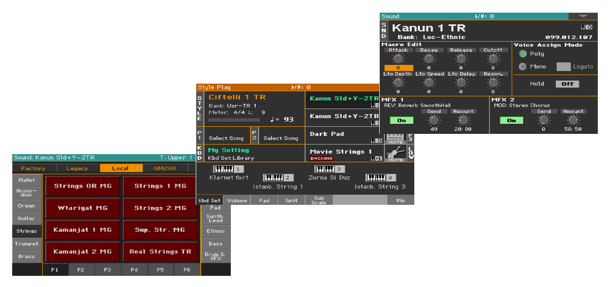 Korg Pa4X Oriental 61 : PA4X oriental menus