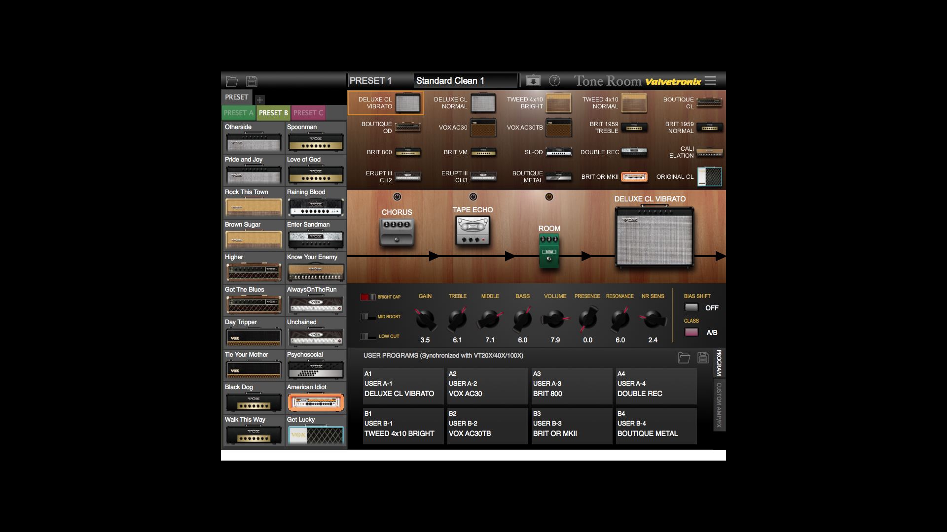 Vox VT20X : Tone Room Preset B