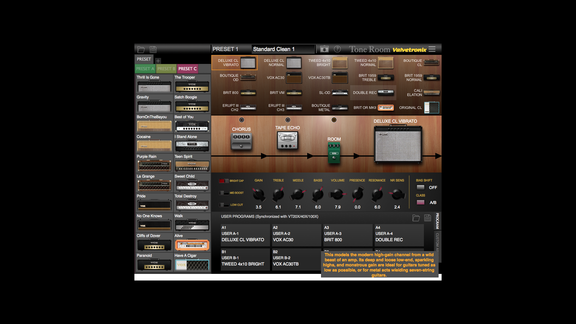 Vox VT20X : Tone Room Preset C