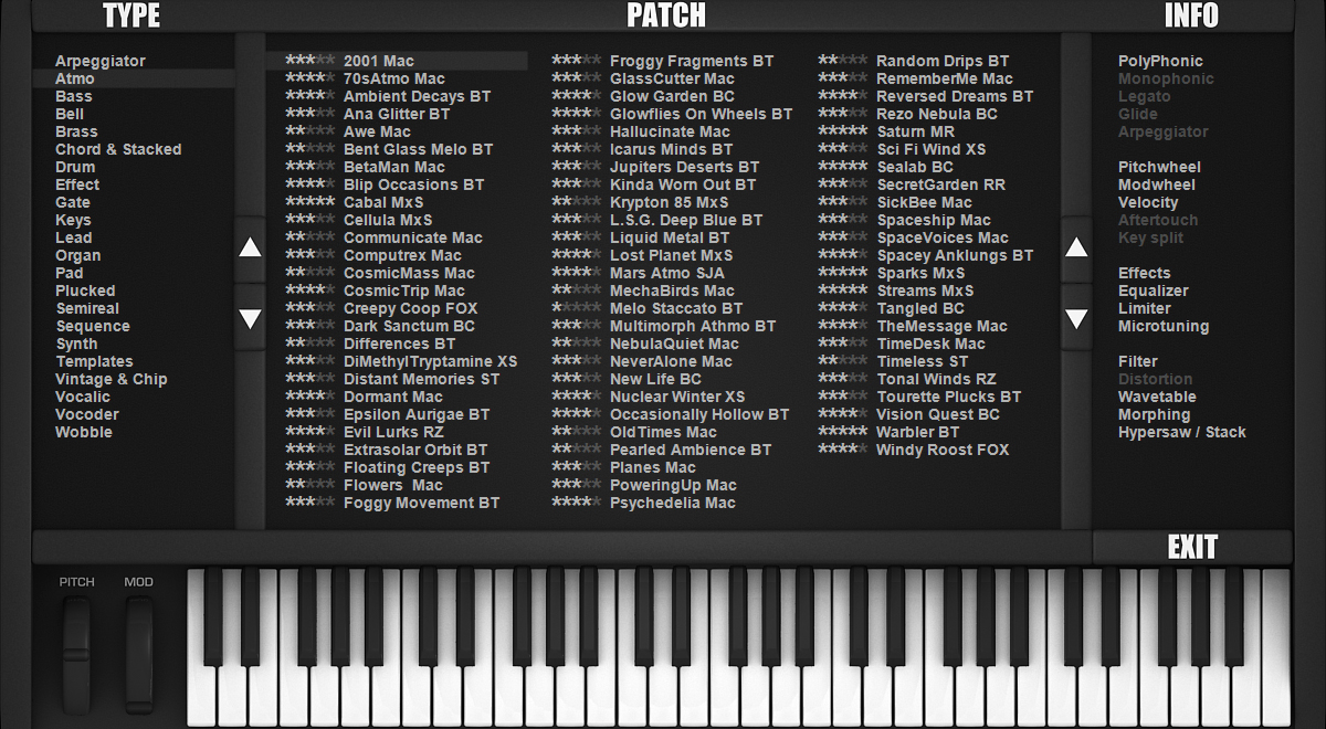 Screenshot patch browser