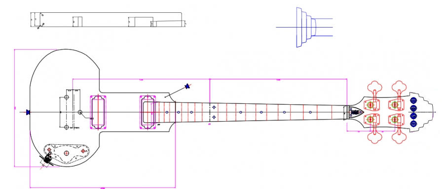 Eastwood Guitars DEVO &ldquo;Be Stiff&rdquo; Bass : devobassdrawing