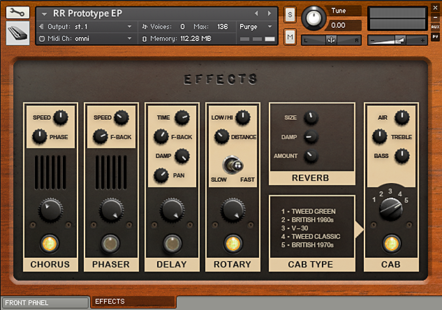 Prototype EP Kontakt instrument rear panel