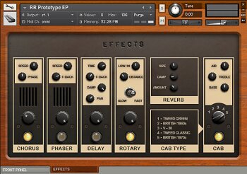 Prototype EP Kontakt instrument rear panel Prototype EP Kontakt instrument rear panel
