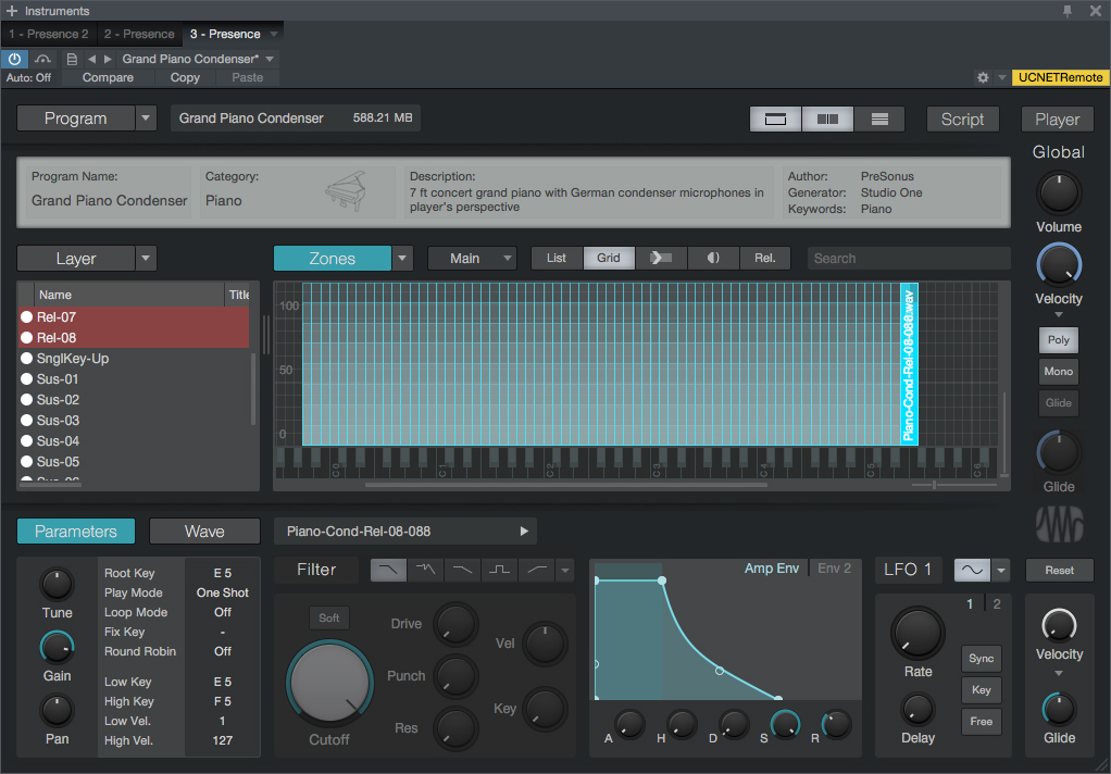 Presence XT Editor Main Grid