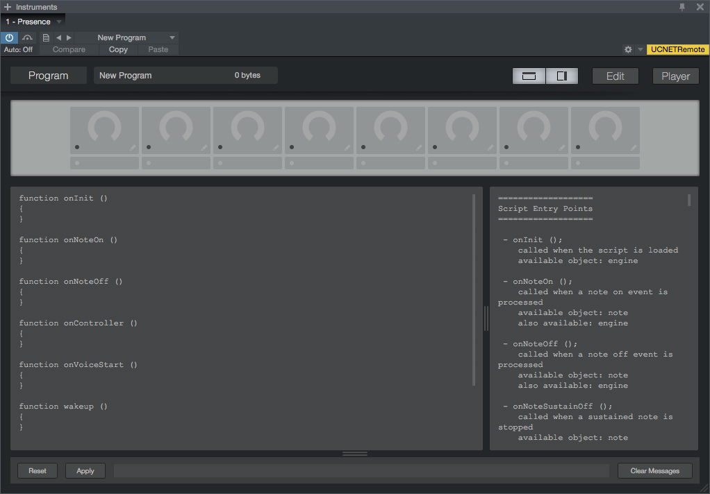 Presence XT Editor Scripting