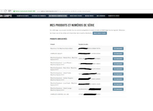 Mes produits et numero de série